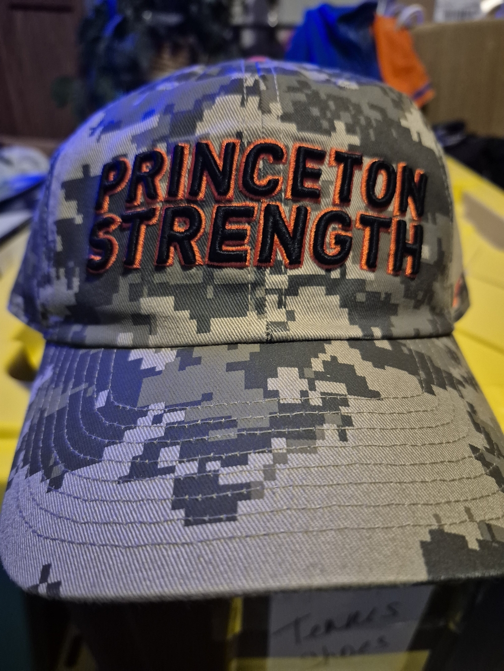 Nike Princeton Strength Camo Hat - Black with Orange Embroidery